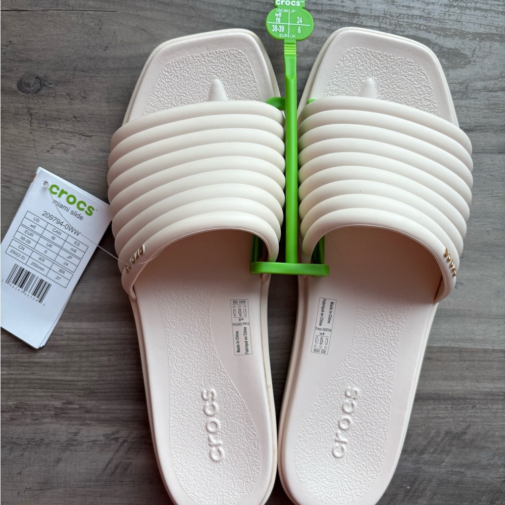 CROCS Cream Sandals Comfortable Molded Design